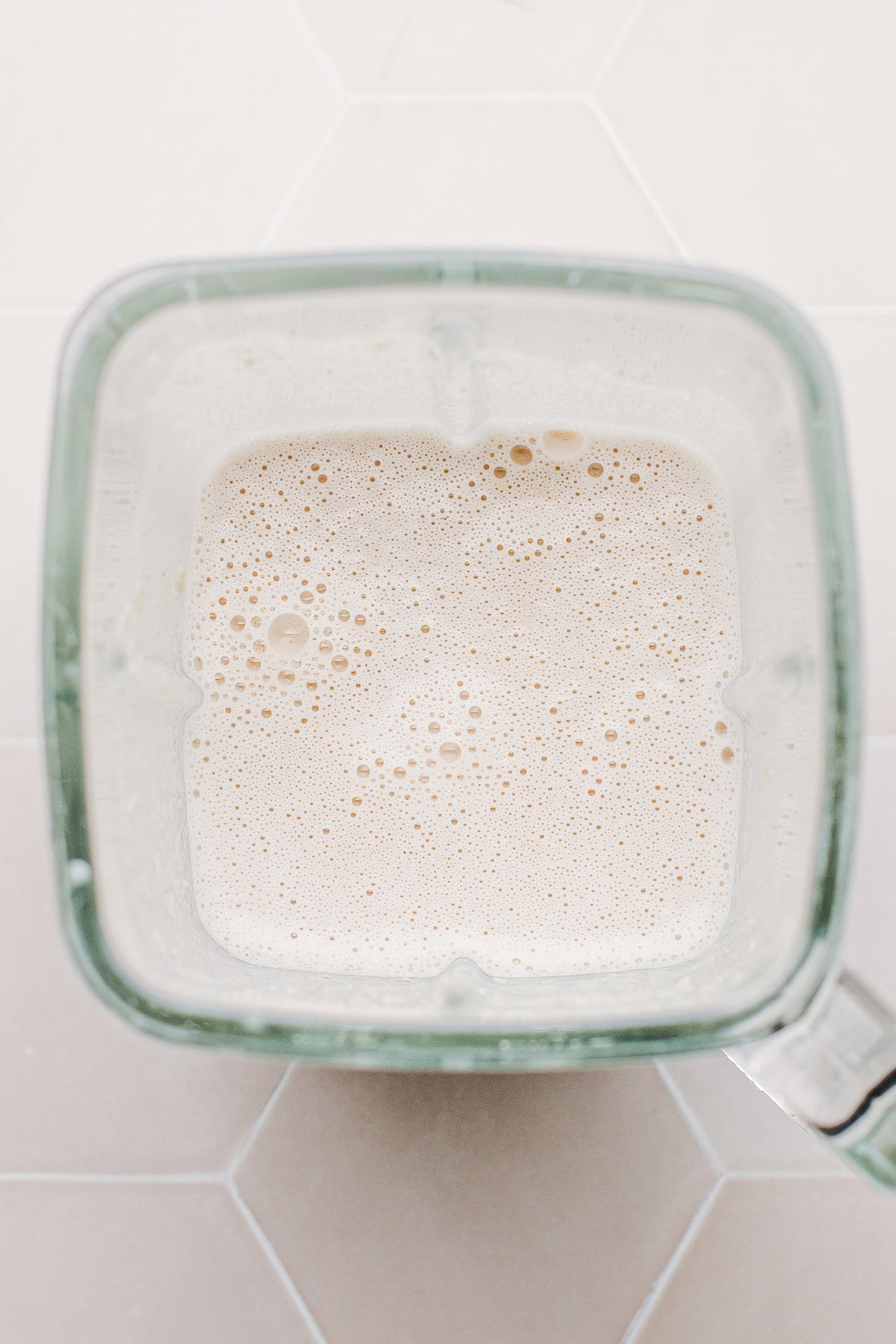 Cashew cream in a blender.