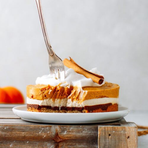 Creamy Pumpkin & Chocolate Cheesecake (Vegan + GF)