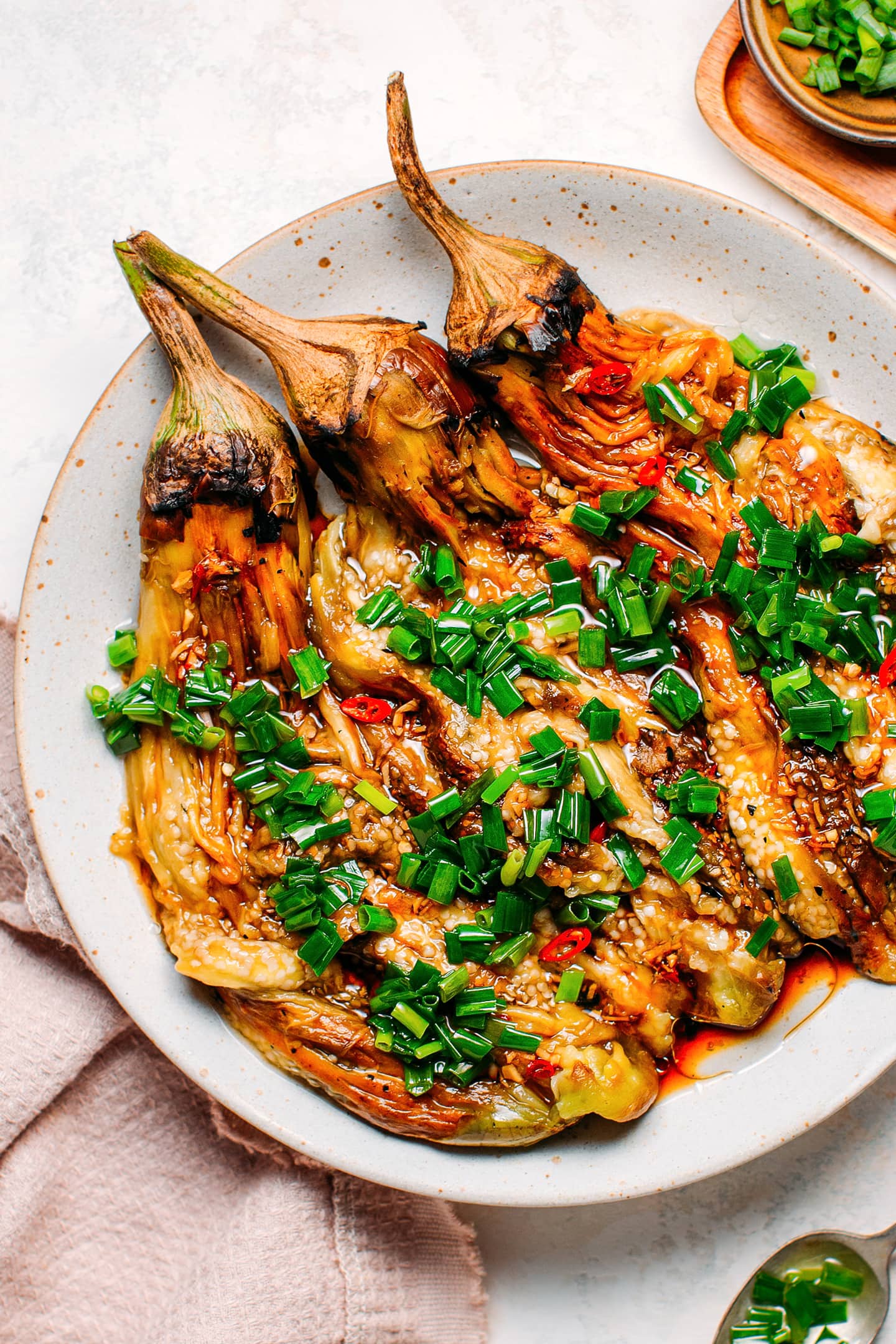 Grilled Eggplant with Green Onions