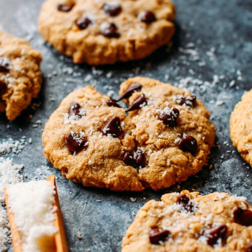 Healthy Oat & Coconut Chocolate Chip Cookies