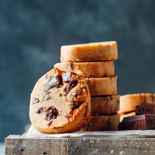 Slice & Bake Chocolate Chunk Cookies (Vegan + GF)