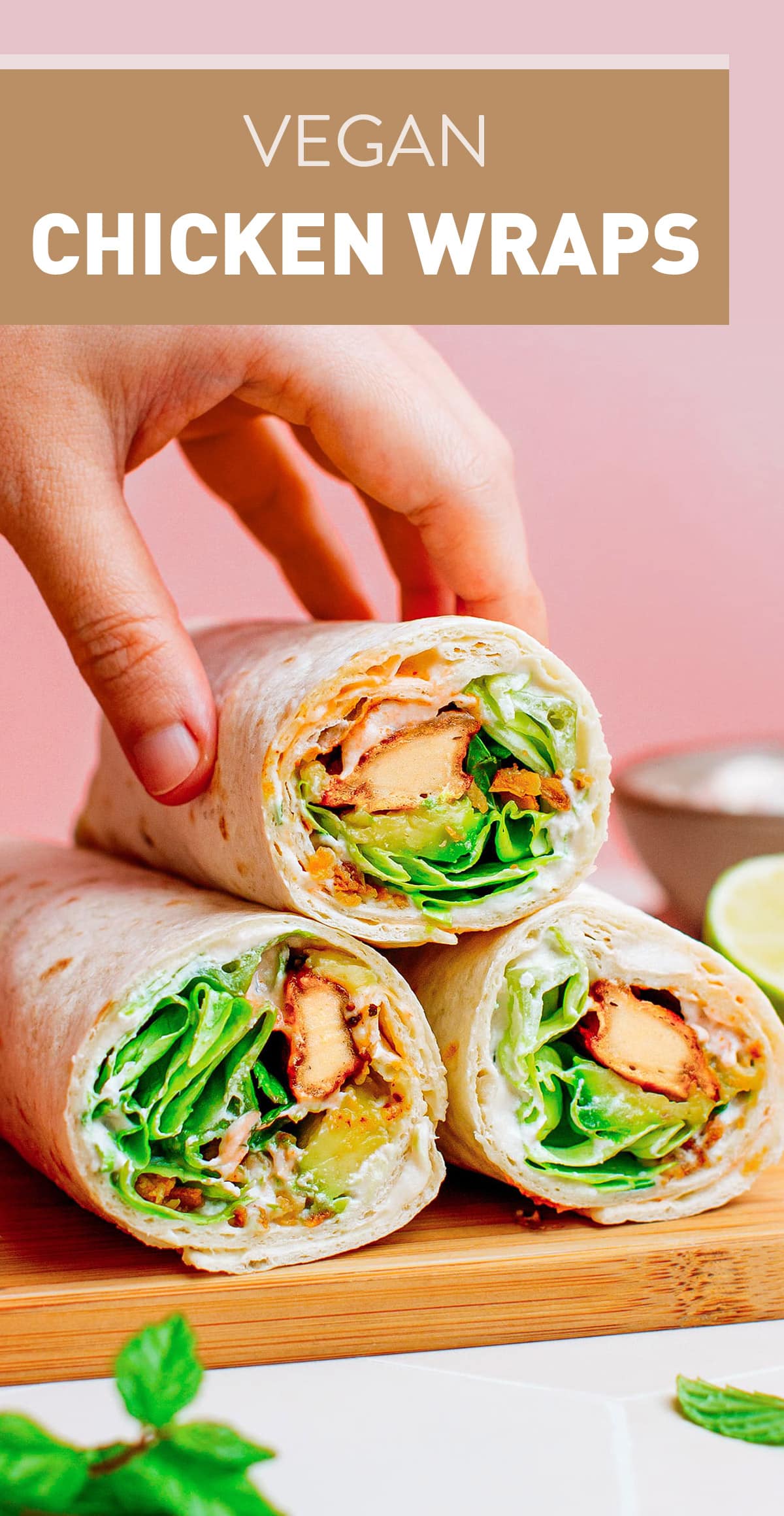 Loaded with crispy vegan chicken, garlicky cream cheese, avocado, fried onions, and crisp lettuce, these vegan chicken wraps are a must-try. Each bite is an explosion of flavor! Ideal for a quick on-the-go lunch or as a simple dinner. #vegan #wraps