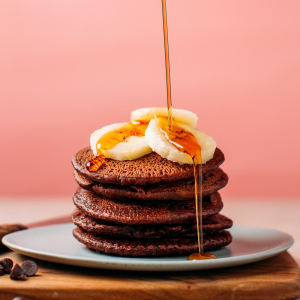 Chocolate Protein Pancakes (Vegan + GF + Sugar-Free)