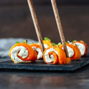 Vegan Smoked “Salmon” Cheese Rolls