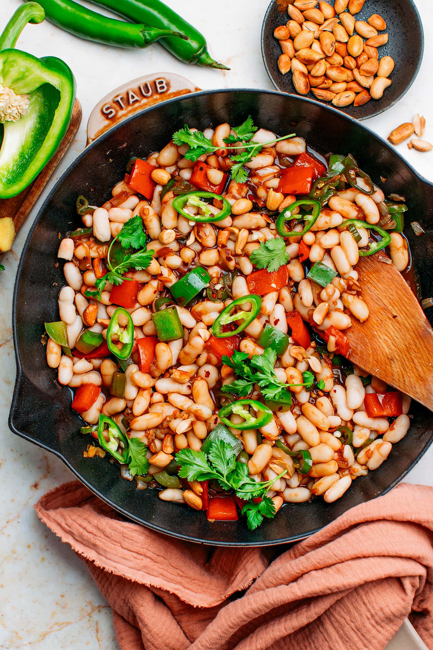Kung Pao White Beans Skillet